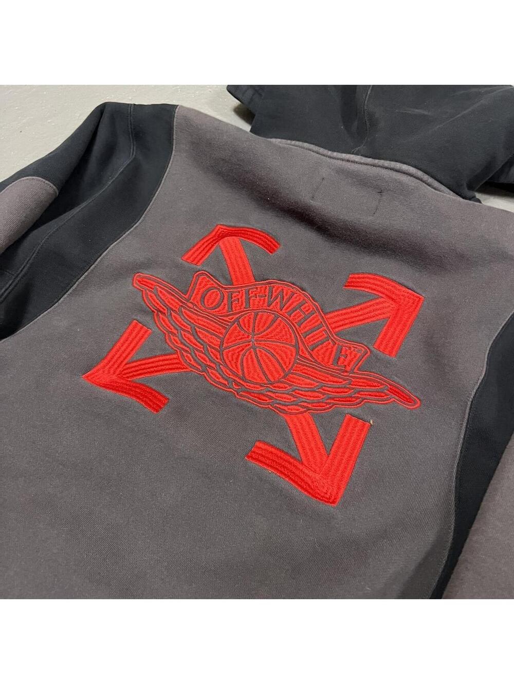 Off-White X Air Jordan Black Pullover Hoodie View 4